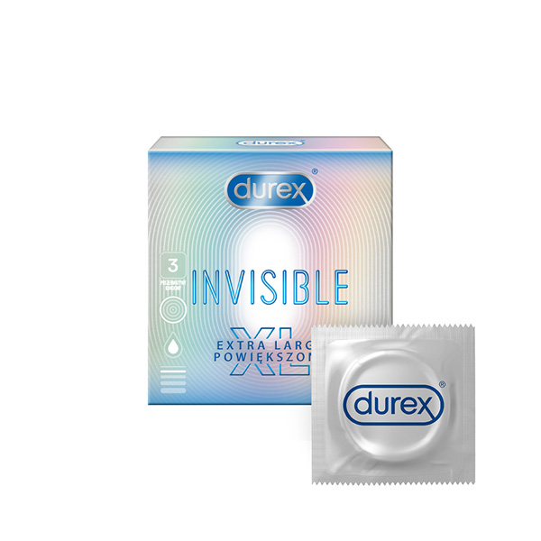 Durex Invisible XL extra large krabička 3 ks