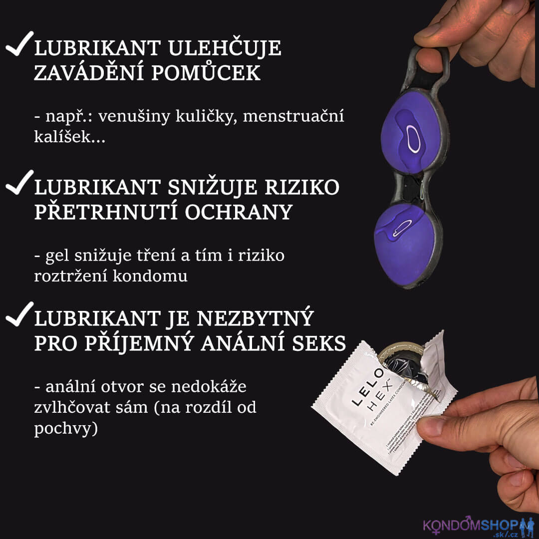 lubrikant na venušiných guličkých a otvorený kondóm