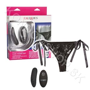 CalExotics Lace Thong Set vibrační kalhotky s dálkovým ovládáním