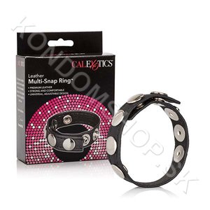 CalExotics Leather Multi-Snap Ring kožený kroužek na penis