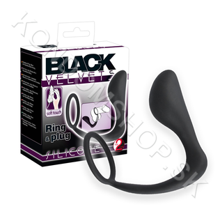 You2Toys Black Velvets erekční kroužek a butt plug