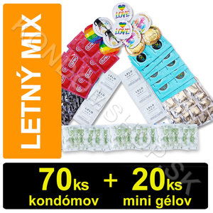 Mix na letní sex 70 kondómů + 20 mini gelů