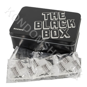 Secura The Black Box kondómy velké balení v krabičce 50ks
