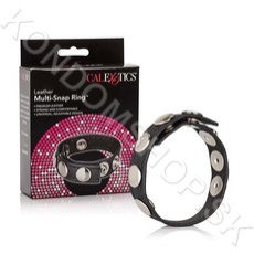 CalExotics Leather Multi-Snap Ring kožený kroužek na penis