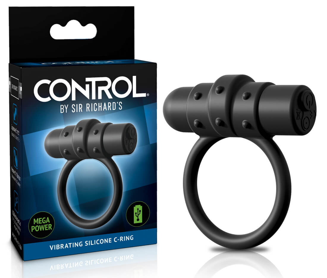 Control silikonový vibrační kroužek na penis 