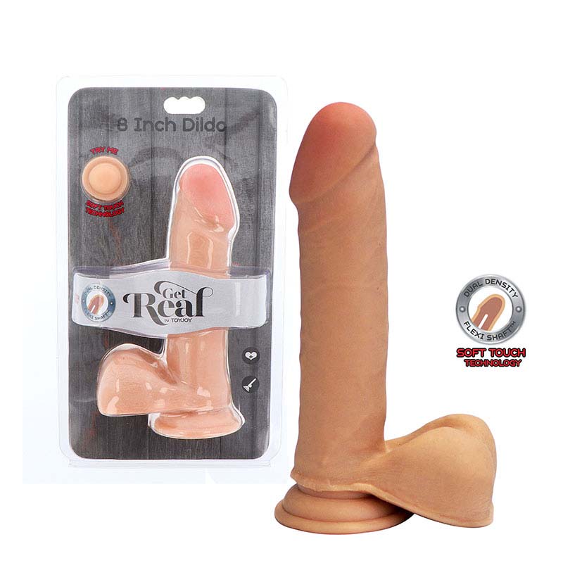 Get Real Dual Density 8 Inch with balls dildo s přísavkou 