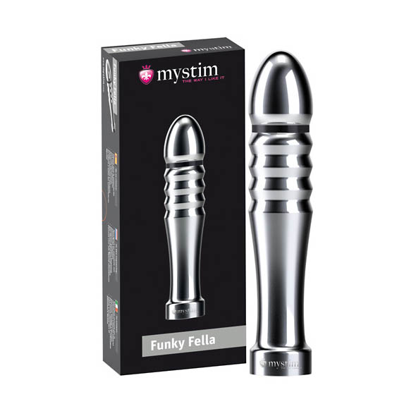 Mystim Funky Fella kovové dildo na elektrosex 