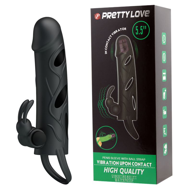 Pretty Love Penis Sleeve With Ball Strap 