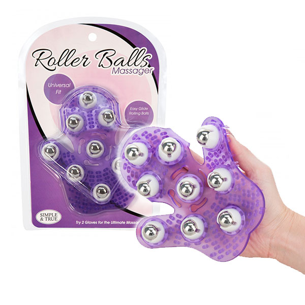 Roller Balls Massager masážní rukavice Purple