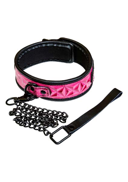 Sinful Collar bdsm obojek s vodítkem pink