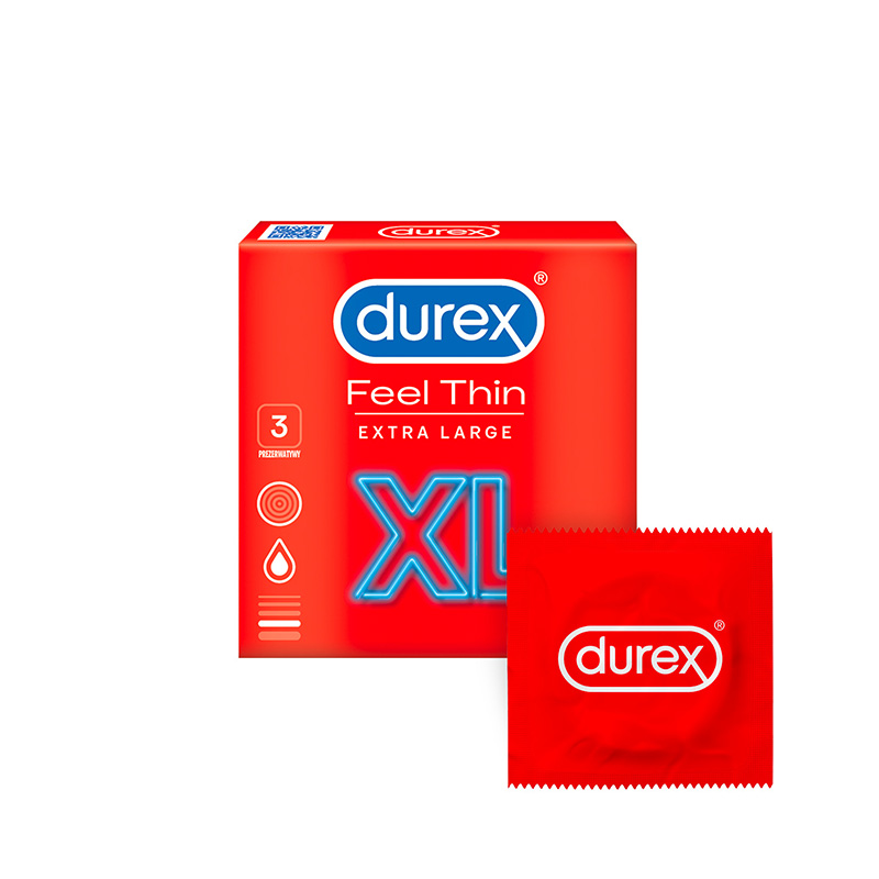 Durex Feel Thin XL krabička CZ distribuce 3 ks