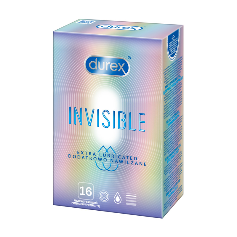 Durex Invisible Extra Lubricated krabička SK distribuce 16 ks