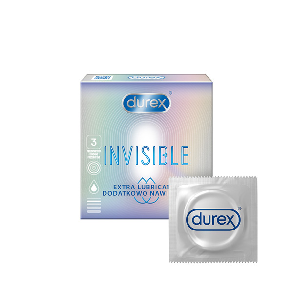 Durex Invisible Extra Lubricated krabička SK distribuce 3 ks