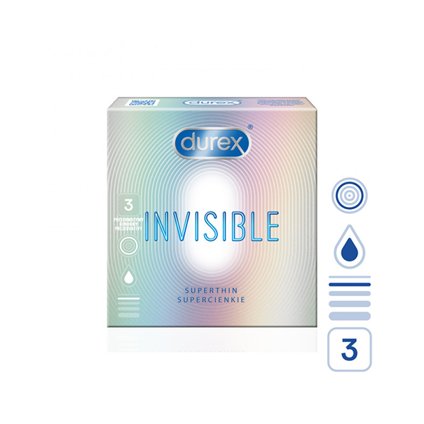 Durex Invisible Superthin (Extra Sensitive) krabička 3 ks