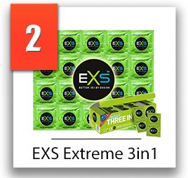 EXS Extreme 3in1 vrúbkované kondómy